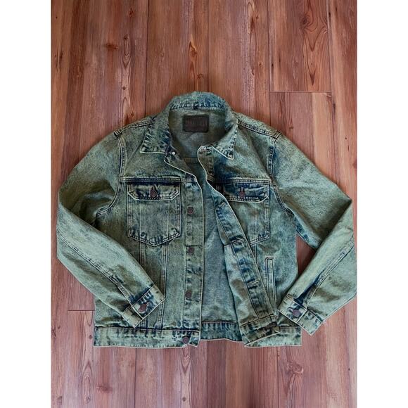 Acid Washed Denim Jacket size Large - Picture 1 of 6